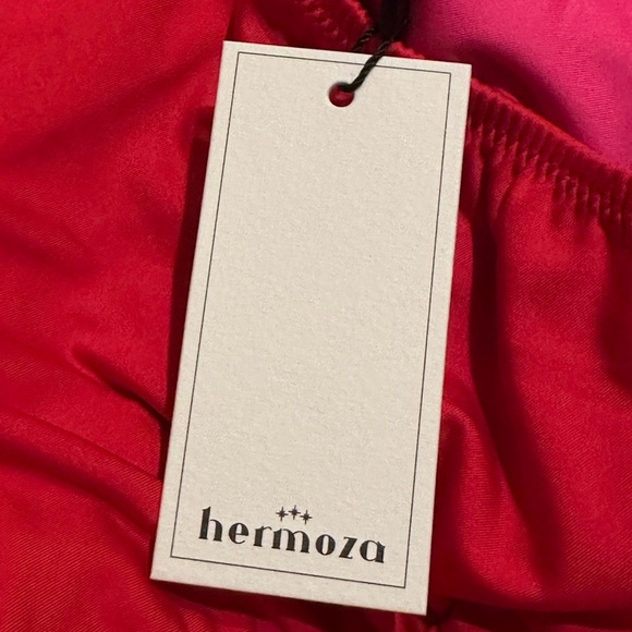 NWT Hermoza Vera Colorblock One Piece Swimsuit in Pink / Poppyred - Picture 12 of 12